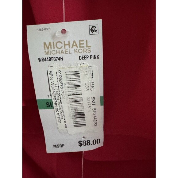 Michael Kors Women's Plus Size Off The Shoulder Top blouse Deep Pink 0X - Picture 9 of 13